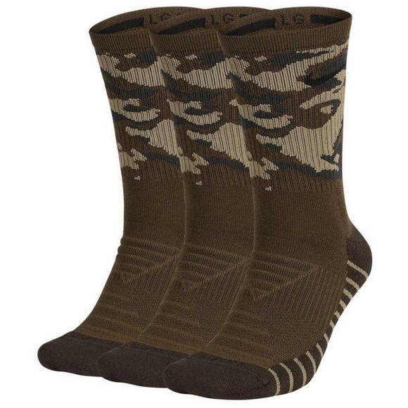 Nike Other - Nike Camo Socks Green Mens Crew 3 Pair Large